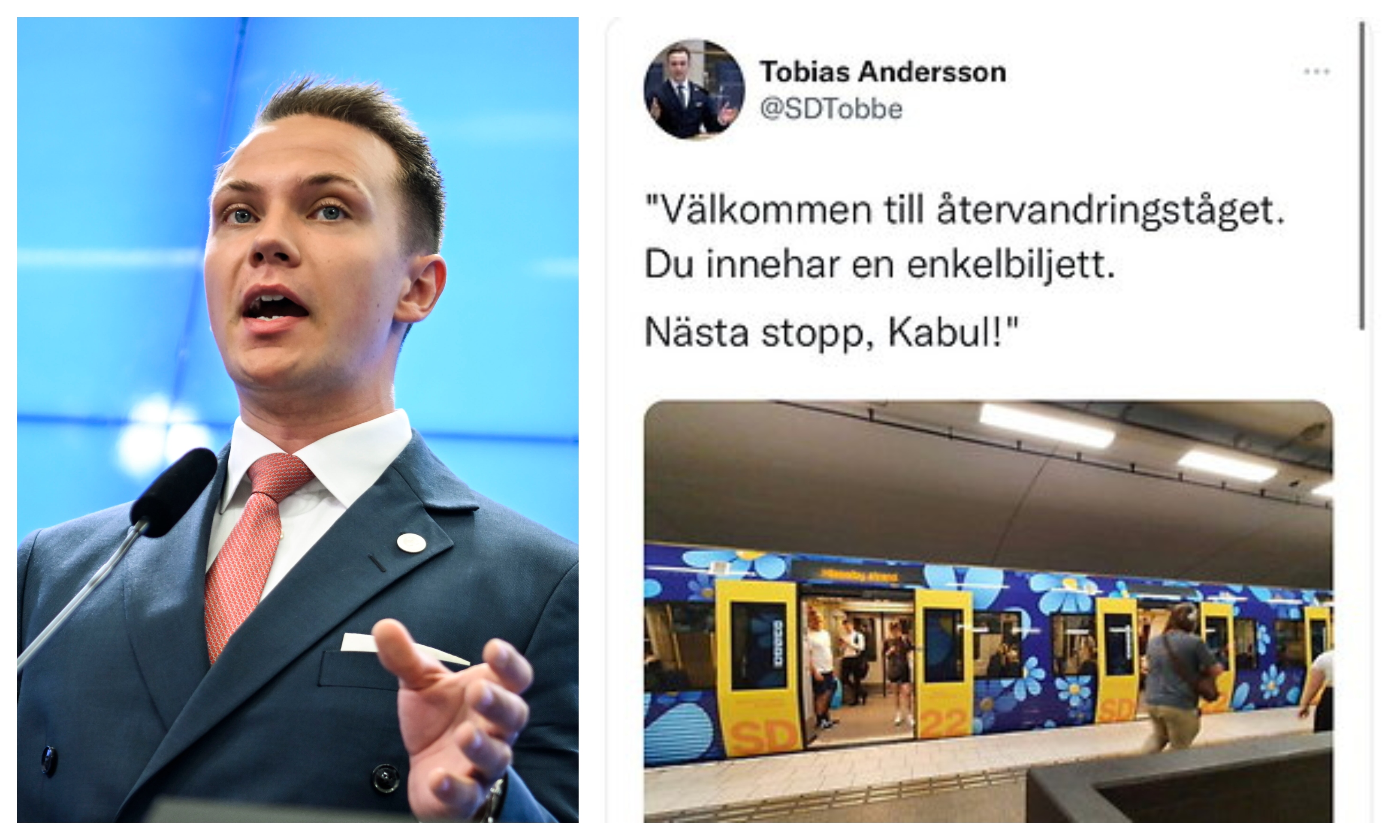 Tobias Andersson (SD) bemöter kritiken efter sin uppmärksammade tweet.